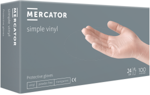 Rękawiczki jednorazowe winylowe MERCATOR® Simple Vinyl (PF) 100 SZT. rozmiar L