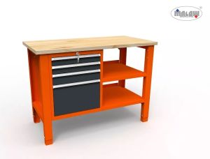 Stół warsztatowy SWT 12/09 'DWÓJKA' 4 półki 1245mm 450kg nośność
