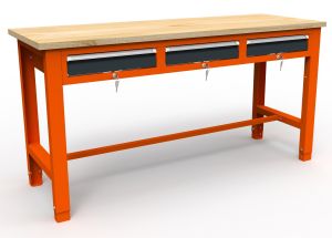 Stół warsztatowy SWT 17/02 'TRÓJKA' 3 szuflady podwieszane 600 kg